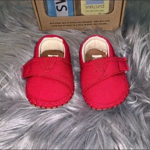 TOMS Red Crib Alpargata SIZE 2